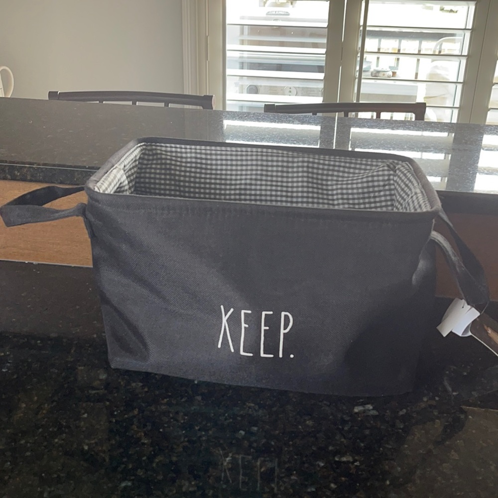 Rae Dunn - Keep - laundry basket - black